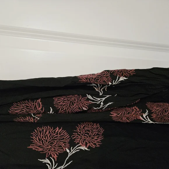 Floral Black and Red Womens Shirt - Picture 5 of 5